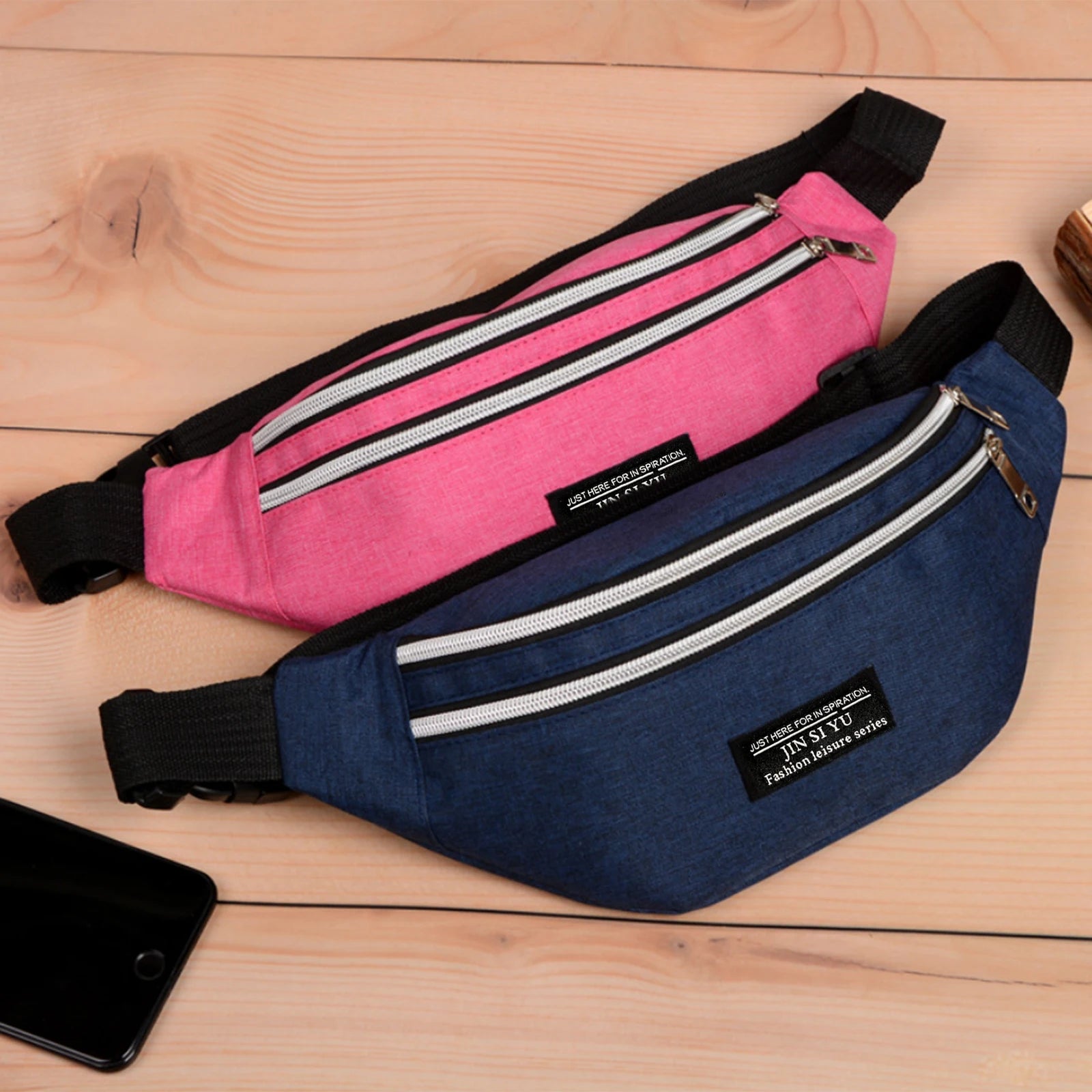 Spring Men's Waist Bag Large Capacity Three Pockets Waterproof Cloth