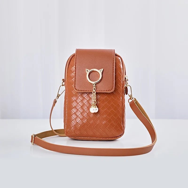 Woven Pearl Tassel Mini Cross-body Shoulder Bag