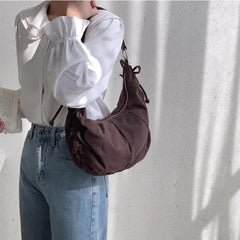 Spring Summer Women's Shoulder Bag Pleated Nylon Hobos Versatile Female Handbag