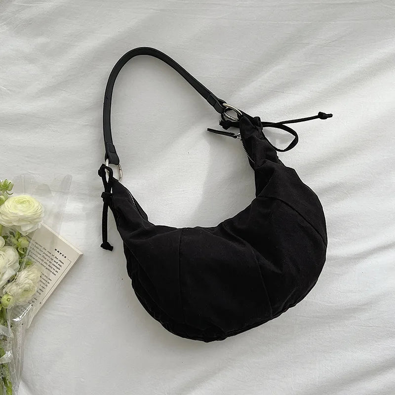 Spring Summer Women's Shoulder Bag Pleated Nylon Hobos Versatile Female Handbag