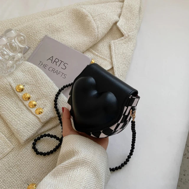Spring Candy Heart Small PU Leather Crossbody Sling Bag Women Mini