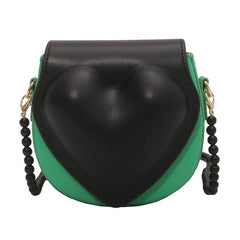 Spring Candy Heart Small PU Leather Crossbody Sling Bag Women Mini