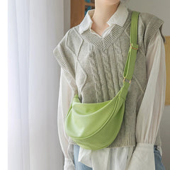 Spring Versatile PU Soft Leather Dumpling Bag for Female Students