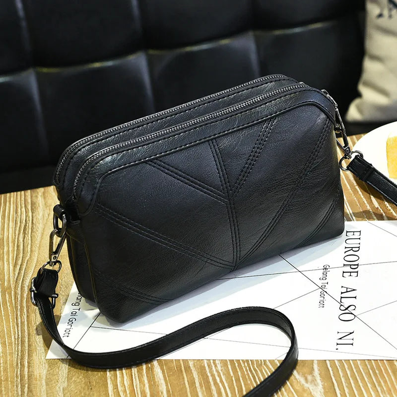 Women Shoulder Bag Flap Crossbody Messenger PU Leather Handbag