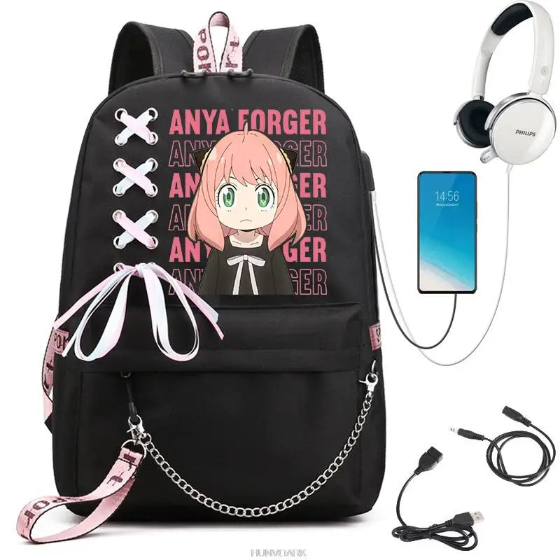 Spy x Family Anya Forger Backpack Lady Laptop Cartoon Girls Boys Travel