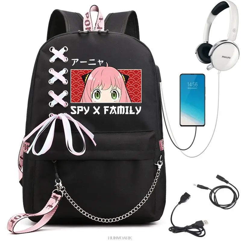 Spy x Family Anya Forger Backpack Lady Laptop Cartoon Girls Boys Travel