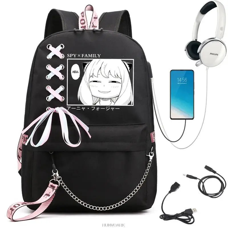 Spy x Family Anya Forger Backpack Lady Laptop Cartoon Girls Boys Travel
