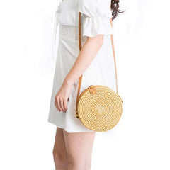 Woven Beach Circle Bohemia Handbag Straw Bag