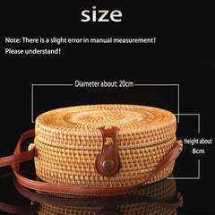 Woven Beach Circle Bohemia Handbag Straw Bag
