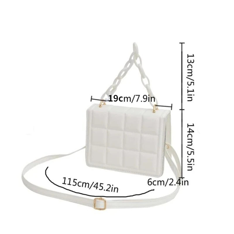 Square Shoulder Bag Embossed Flap Crossbody Bag Mini Purses for Women
