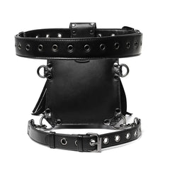 Steam Punk Men's Waist Bag PU Leather Tactical Bag Women's Tassel Fanny Pack