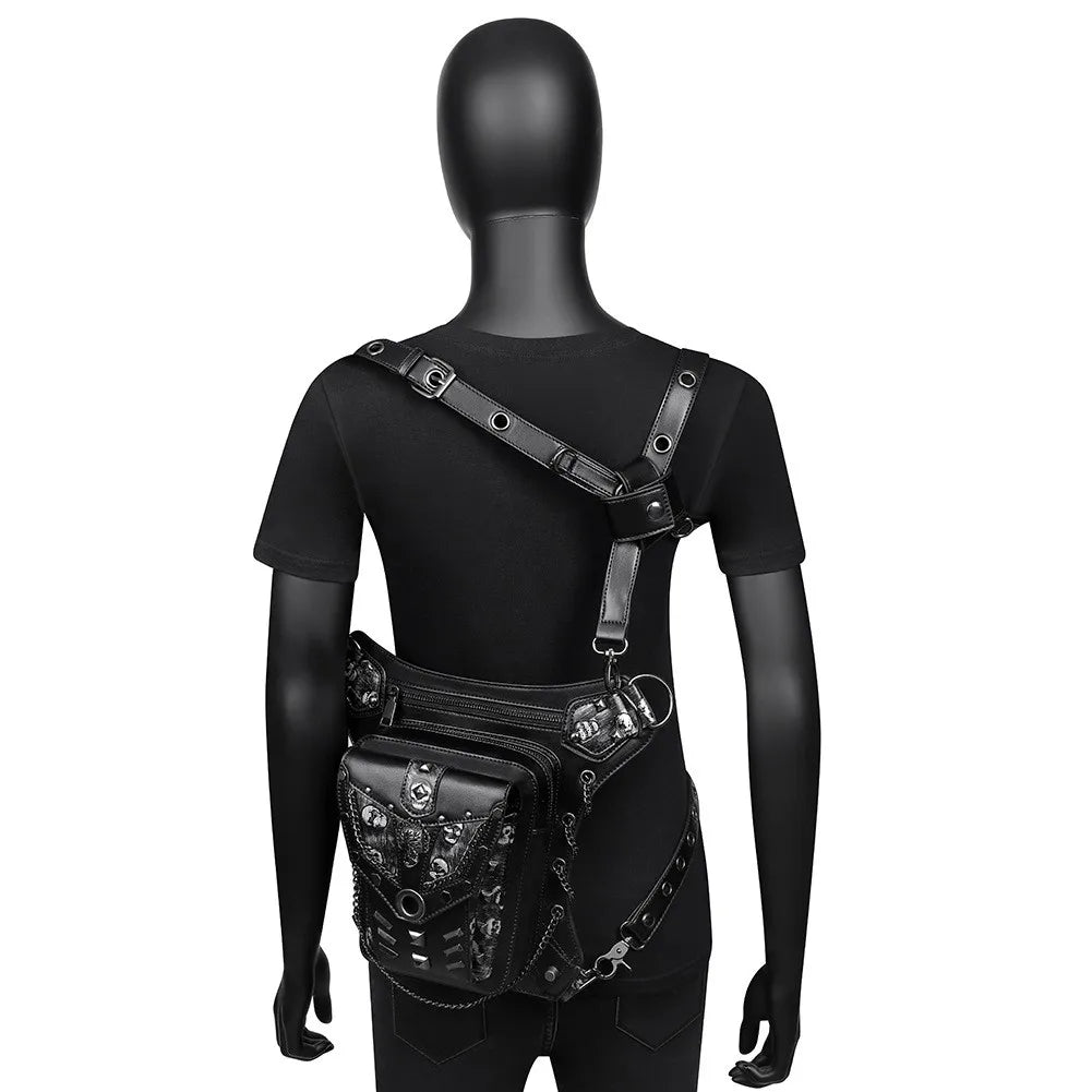 Steampunk Chain Bag Single Shoulder Messenger Waist Fanny Pack Purse Sac Banane
