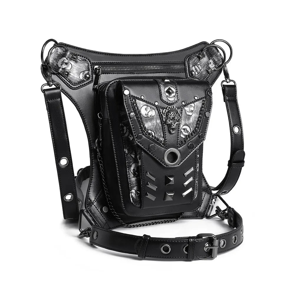 Steampunk Chain Bag Single Shoulder Messenger Waist Fanny Pack Purse Sac Banane