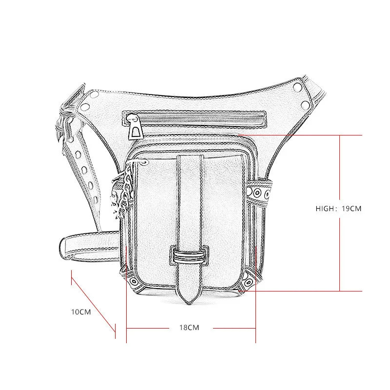 Steampunk Retro Waist Bag Gothic Messenger Bag