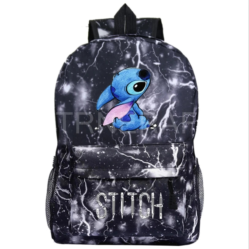 Stitch Backpack Cartoon Women Men School Bags Travel Daily Mochilas
