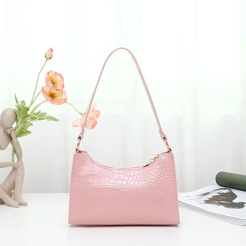 Stone Patent Crossbody Bag Women Small Handbag PU Leather Evening Bag