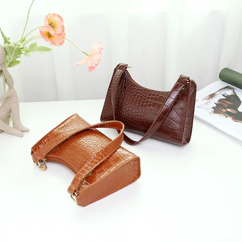 Stone Patent Crossbody Bag Women Small Handbag PU Leather Evening Bag