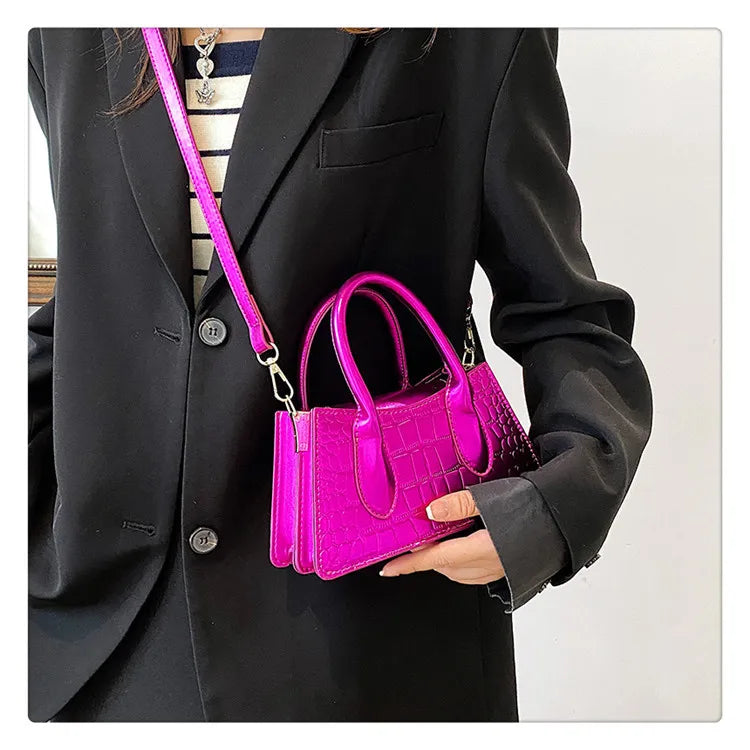 Stone Pattern Ladies Hourglass Shoulder Messenger Purses Fall Winter Handbags