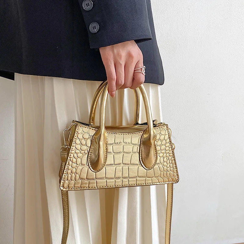 Stone Pattern Ladies Hourglass Shoulder Messenger Purses Fall Winter Handbags