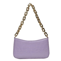 Stone Pattern PU Leather Armpit Bag Chain Shoulder Handbags