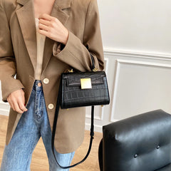 Stone Pattern PU Leather Crossbody Bags for Women Small Totes Lady