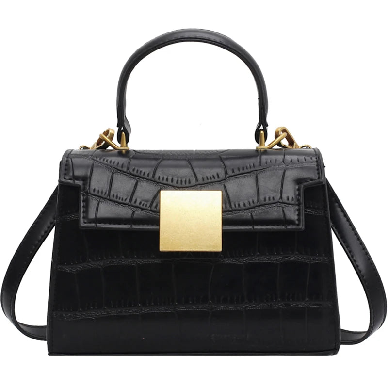 Stone Pattern PU Leather Crossbody Bags for Women Small Totes Lady