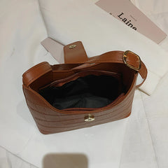 Stone Pattern Tote Bag Solid Texture Underarm Messenger Handbag