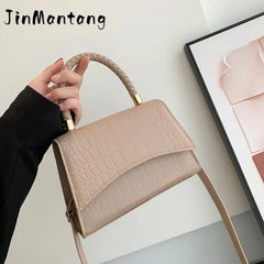 Stone Pattern Vintage Shoulder Bag Totes Solid Pu Handbags Top Handle Bags