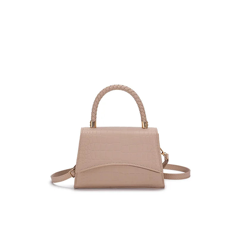 Stone Pattern Vintage Shoulder Bag Totes Solid Pu Handbags Top Handle Bags