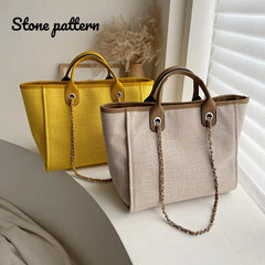 Stone Pattern Women's Handbags Beach Canvas Tote Bag