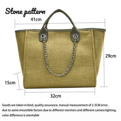 Stone Pattern Women's Handbags Beach Canvas Tote Bag