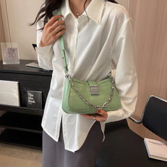 Stone Pattern Leather Shoulder Bags for Women with Chain Handbag and Purses