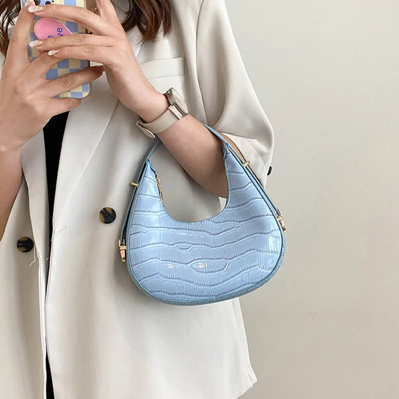 Stone Pattern Leather Women Handbag Wallet Shoulder Bag