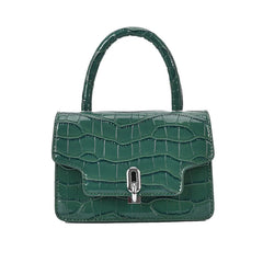 Stone Pattern Hourglass Handbag Button PU Leather Women Shoulder Bag Orange Mini