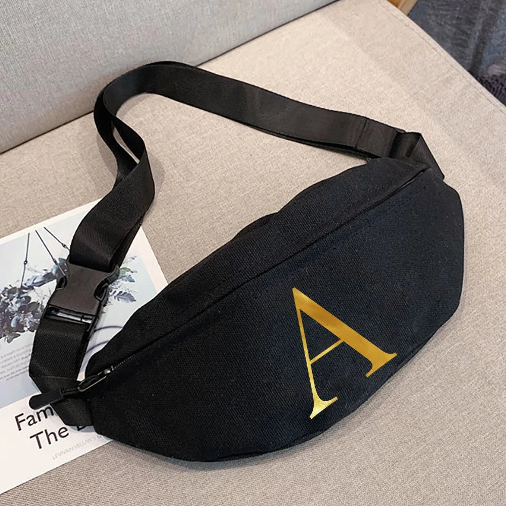 Letter Print Storage Waist Bag Multi-Functional Chest Bags
