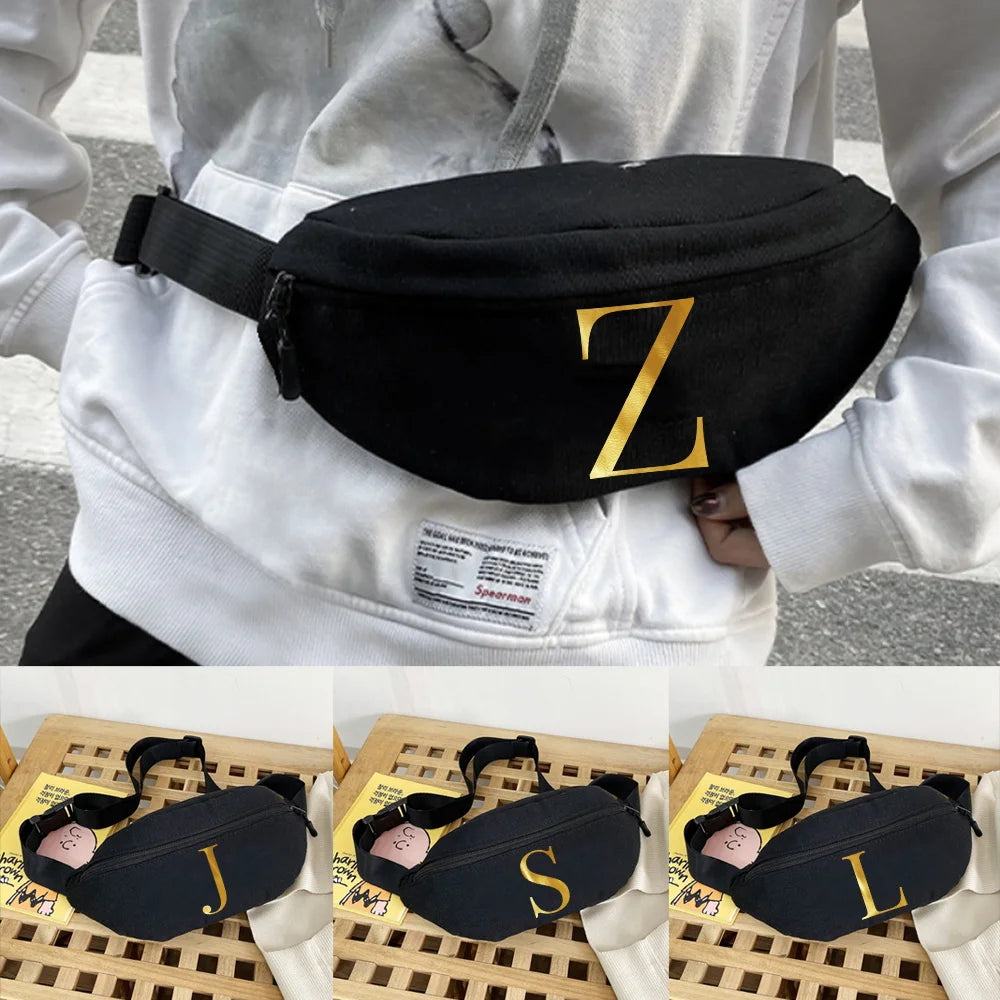 Letter Print Storage Waist Bag Multi-Functional Chest Bags