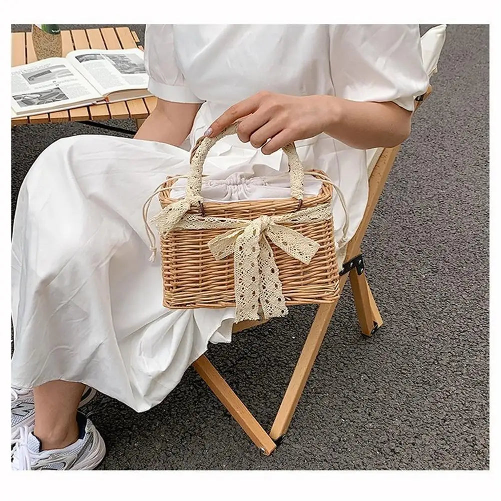 Straw Bags Beach Rattan Woven Tote Handbags Women Summer Boho Style