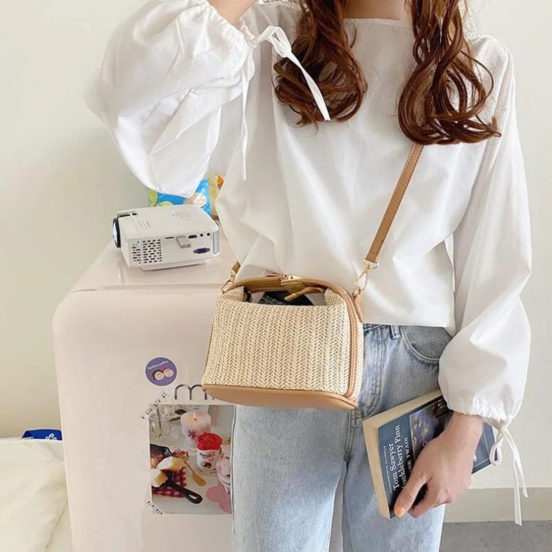 Straw Crossbody Bag Bohemian Small Woven Summer Purse & Handbag