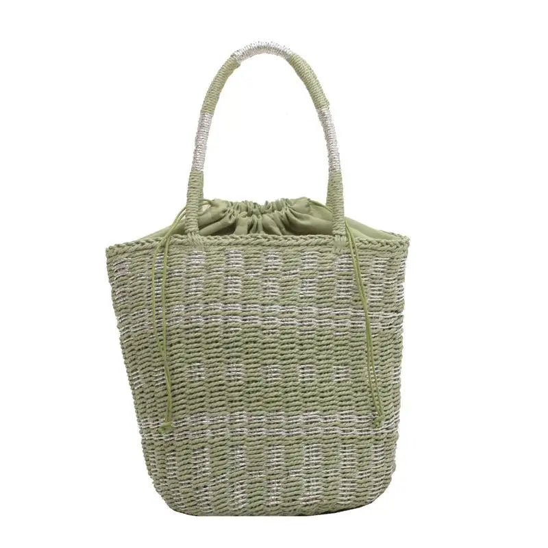 Straw Summer Shoulder Bags for Women Hollow Beach Lady Shopper Bag