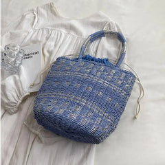 Straw Summer Shoulder Bags for Women Hollow Beach Lady Shopper Bag