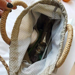 Vintage Straw Crossbody Handbag Summer Beach Bag