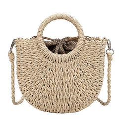 Vintage Straw Crossbody Handbag Summer Beach Bag
