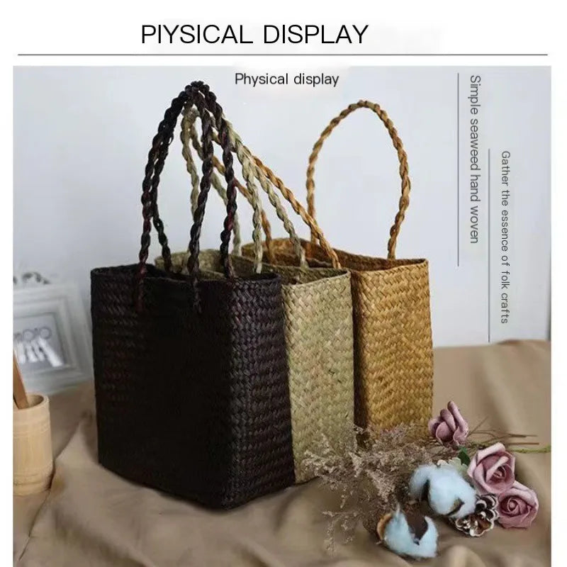 Straw Woven Handbag Portable Large Capacity Bag
