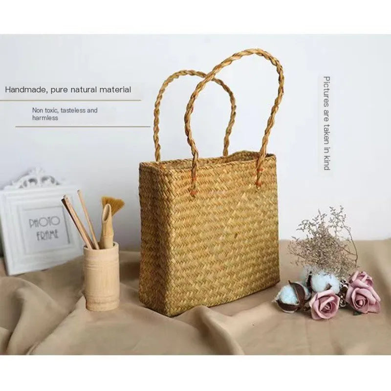 Straw Woven Handbag Portable Large Capacity Bag