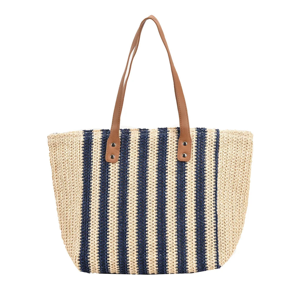 Straw Woven Underarm Shoulder Bags Women Summer Beach Female Shopper Handbags