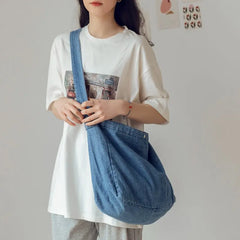 Harajuku High Capacity Cowboy Crossbody Bag Retro Casual Female Tote