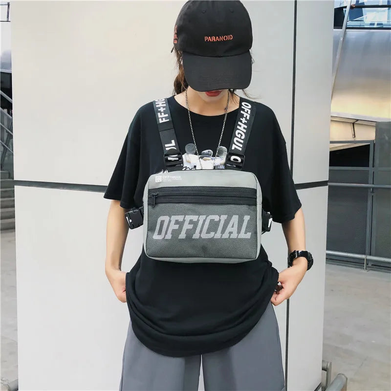 Tactical Vest Crossbody Chest Bag Hip Hop Style