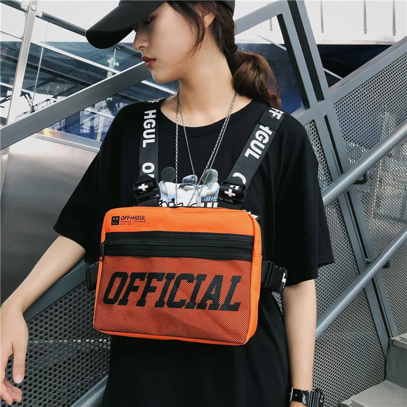 Tactical Vest Crossbody Chest Bag Hip Hop Style