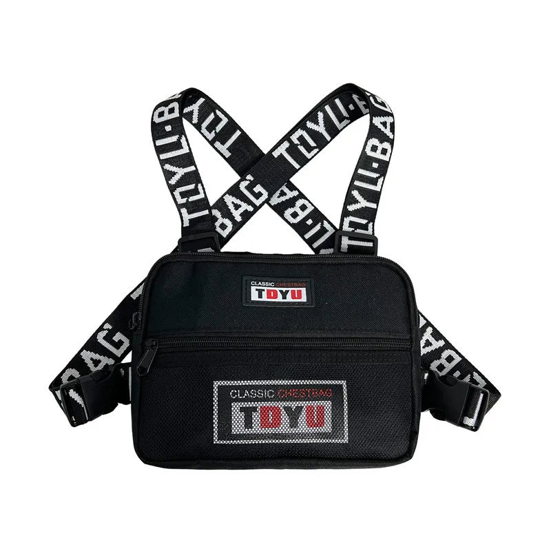 Men's Tactical Vest Crossbody Chest Bag Hip Hop Style