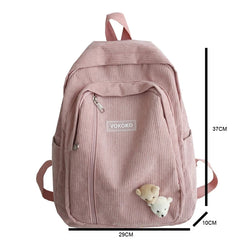 Teen Striped Corduroy Backpack